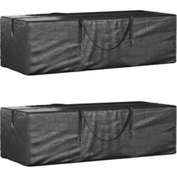 Vidaxl - Borse Porta Cuscini Giardino 2pz Nere 135x40x55 cm Polietilene 60651
