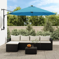 Ombrellone a Parete con led Blu Mare 290 cm Vidaxl 7102