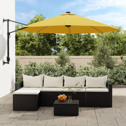 Ombrellone a Parete con led Giallo 290 cm Vidaxl 6559