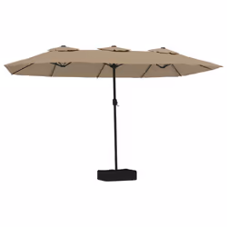 Ombrellone a Doppia Testa con LED Tortora 449x245 cmcod mxl 70252 - Vista aggiuntiva 2