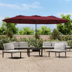 Vidaxl - Ombrellone a Doppia Testa con led Rosso Bordeaux 449x245 cm