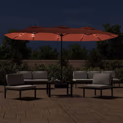 VidaXL 362958 ombrellone da cortile Grigio scuro, Terracotta - Vista aggiuntiva 3
