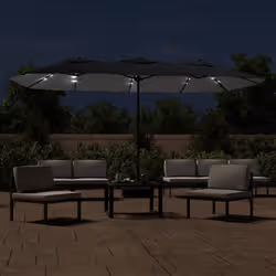 VidaXL 362959 ombrellone da cortile Nero, Grigio scuro - Vista aggiuntiva 3