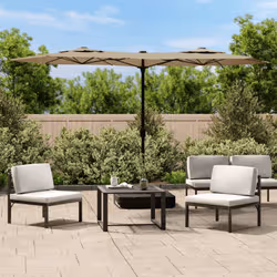 VidaXL 362964 ombrellone da cortile Grigio scuro, Grigio talpa - Vista aggiuntiva 2