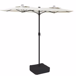 Ombrellone a Doppia Testa con LED Bianco Sabbia 316x240 cmcod mxl 105420 - Vista aggiuntiva 2