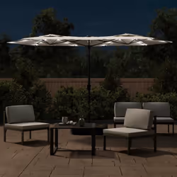 Ombrellone a Doppia Testa con LED Bianco Sabbia 316x240 cmcod mxl 105420 - Vista aggiuntiva 3