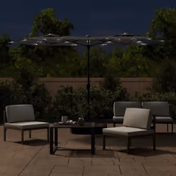 Ombrellone a Doppia Testa con LED Antracite 316x240 cmcod mxl 128417 - Vista aggiuntiva 3
