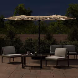 VidaXL 362972 ombrellone da cortile Grigio scuro, Grigio talpa - Vista aggiuntiva 3