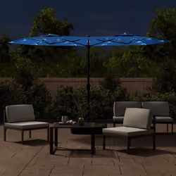 Ombrellone a Doppia Testa con LED Azzurro 316x240 cmcod mxl 105564 - Vista aggiuntiva 3