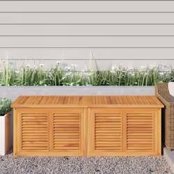 Questa scatola da giardino in legno, con un particolare design a persiane, emana un fascino rustico ed è pensata per essere u ...