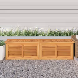 Questa scatola da giardino in legno, con un particolare design a persiane, emana un fascino rustico ed è pensata per essere u ...
