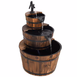 Fontana d'Acqua con Pompa 60x60x94 cm Legno Massello di Abetecod mxl 81674 - Vista aggiuntiva 3