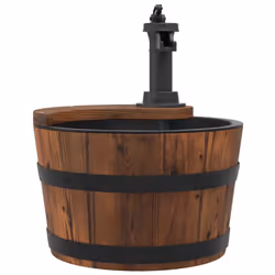 Fontana d'Acqua con Pompa 28x28x34,5 cm Legno Massello di Abetecod mxl 129219 - Vista aggiuntiva 2