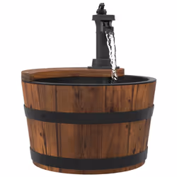 Fontana d'Acqua con Pompa 28x28x34,5 cm Legno Massello di Abetecod mxl 129219 - Vista aggiuntiva 3