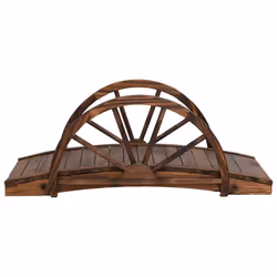 Ponte Giardino con Mezza Ruota 99x50x38 cm Legno Massello Abetecod mxl 102923 - Vista aggiuntiva 3