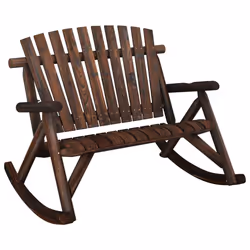 Panca Dondolo Giardino 2Posti 123x96x102cm Massello Abete Rossocod mxl 105374 - Vista aggiuntiva 2