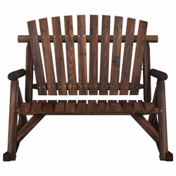 Panca Dondolo Giardino 2Posti 123x96x102cm Massello Abete Rossocod mxl 105374 - Vista aggiuntiva 3