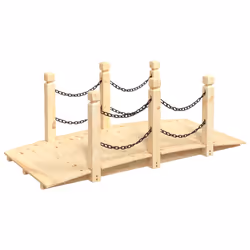 Ponte Giardino Ringhiere Catena 150x67x56 Massello Abete Rossocod mxl 127140 - Vista aggiuntiva 2