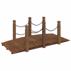 Ponte Giardino Ringhiere Catena 150x67x56 Massello Abete Rossocod mxl 79110 - Vista aggiuntiva 2