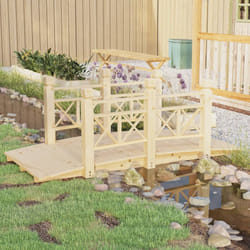 Ponte Giardino Ringhiere 150x67x56cm Legno Massello Abete Rossocod mxl 103540