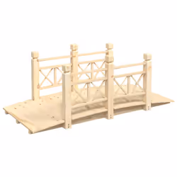 Ponte Giardino Ringhiere 150x67x56cm Legno Massello Abete Rossocod mxl 103540 - Vista aggiuntiva 2