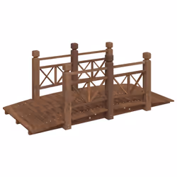 Ponte Giardino Ringhiere 150x67x56cm Legno Massello Abete Rossocod mxl 128292 - Vista aggiuntiva 2