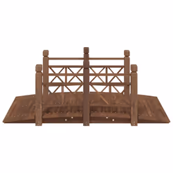 Ponte Giardino Ringhiere 150x67x56cm Legno Massello Abete Rossocod mxl 128292 - Vista aggiuntiva 3