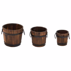 Set Secchi per Fiori 3 pz in Legno Massello di Abetecod mxl 121389 - Vista aggiuntiva 2