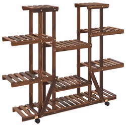 Portafiori con Ruote 110x25x115 cm in Legno Massello di Abetecod mxl 95688 - Vista aggiuntiva 2