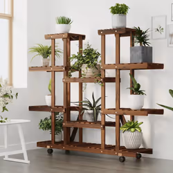 Portafiori con Ruote 110x25x115 cm in Legno Massello di Abetecod mxl 95688 - Vista aggiuntiva 3