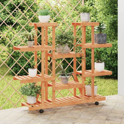 Portafiori con Ruote 110x25x115 cm in Legno Massello di Abete Vidaxl 87245