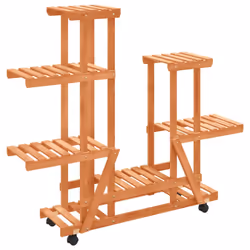 Portafiori con Ruote 95x25x101 cm in Legno Massello di Abetecod mxl 80758 - Vista aggiuntiva 2