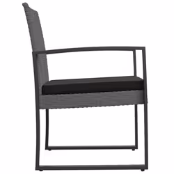 VidaXL 360205 sedia da esterno Terrazzo Seduta imbottita Poliestere Nero, Grigio - Vista aggiuntiva 4