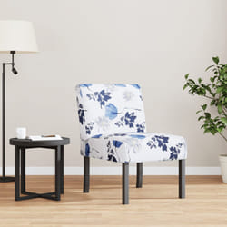 vidaXL Sedia Pantofola in Tessuto Fiori Blu