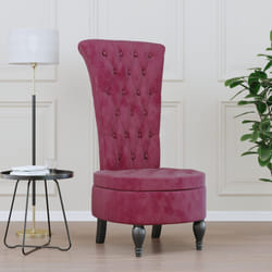 vidaXL Sedia Schienale Alto Design Bottoni Velluto Rosso Vino Chiaro
