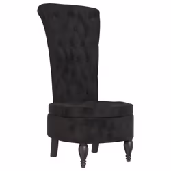 vidaXL Sedia con Schienale Alto Design con Bottoni in Velluto Nero - Vista aggiuntiva 2
