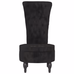 vidaXL Sedia con Schienale Alto Design con Bottoni in Velluto Nero - Vista aggiuntiva 3
