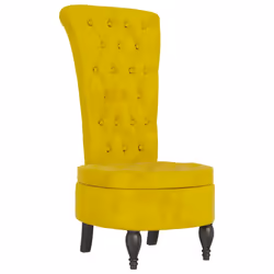 vidaXL Sedia con Schienale Alto Design con Bottoni in Velluto Giallo - Vista aggiuntiva 2
