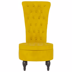 vidaXL Sedia con Schienale Alto Design con Bottoni in Velluto Giallo - Vista aggiuntiva 3