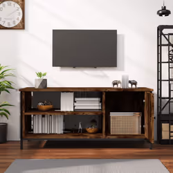 vidaXL Mobile TV Rovere Fumo 100x40x45 cm in Legno Multistrato - Vista aggiuntiva 3