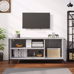 Mobile Porta TV Grigio Sonoma 100x40x45 cm in Legno Multistratocod mxl 79758 - Vista aggiuntiva 3
