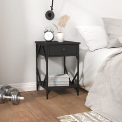 Vidaxl - Comodino da Camera da Letto, Tavolino da notte Nero 40x42x60 cm in Legno Multistrato