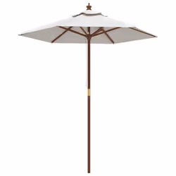 Ombrellone da Giardino con Palo in Legno Sabbia 196x231 cmcod mxl 71666 - Vista aggiuntiva 2