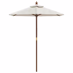 Ombrellone da Giardino con Palo in Legno Sabbia 196x231 cmcod mxl 71666 - Vista aggiuntiva 3