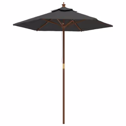 Ombrellone da Giardino con Palo in Legno Antracite 196x231 cmcod mxl 121218 - Vista aggiuntiva 2