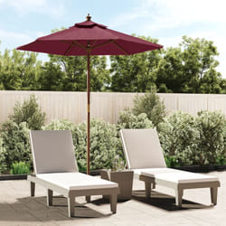 Ombrellone da Giardino con Palo in Legno Bordeaux 196x231 cm Vidaxl 7114