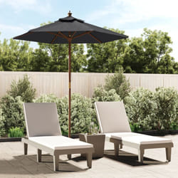 Ombrellone da Giardino con Palo in Legno Nero 196x231 cm Vidaxl 2928