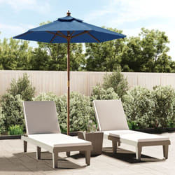 Ombrellone da Giardino con Palo in Legno Azzurro 196x231 cm Vidaxl 1074