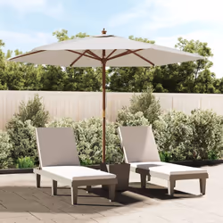 Ombrellone da Giardino con Palo in Legno Sabbia 299x240 cmcod mxl 71667
