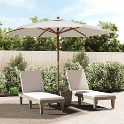 Ombrellone da Giardino con Palo in Legno Sabbia 299x240 cmcod mxl 71667
